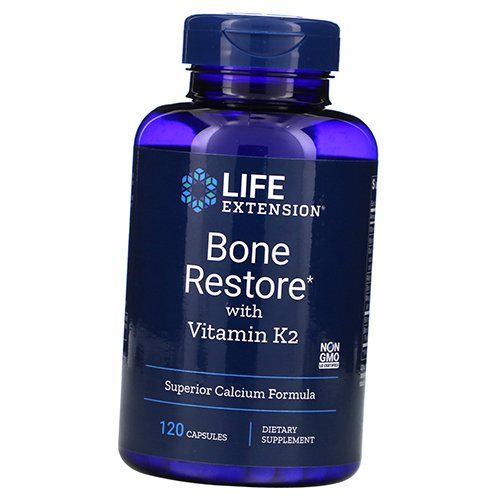 

Витамины для костей и зубов, Bone Restore with Vitamin K2, Life Extension 120капс (36346021)