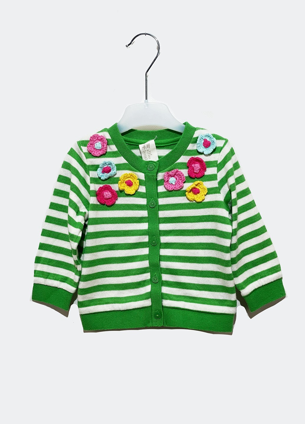 

Кофта H&M HOM92194 4-6 мес. (68 см.) зеленый с белым