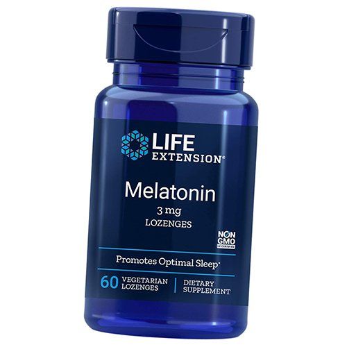 

Мелатонин, Melatonin 3 Lozenges, Life Extension 60вегледенцов (72346004)