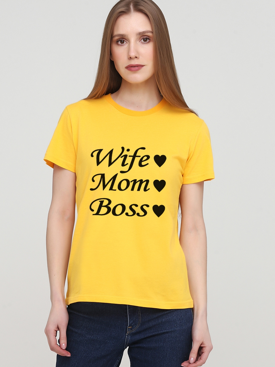 

Футболка Malta 18Ж425-17-П3 Wife-Mom-Boss-B S (42) Желтая