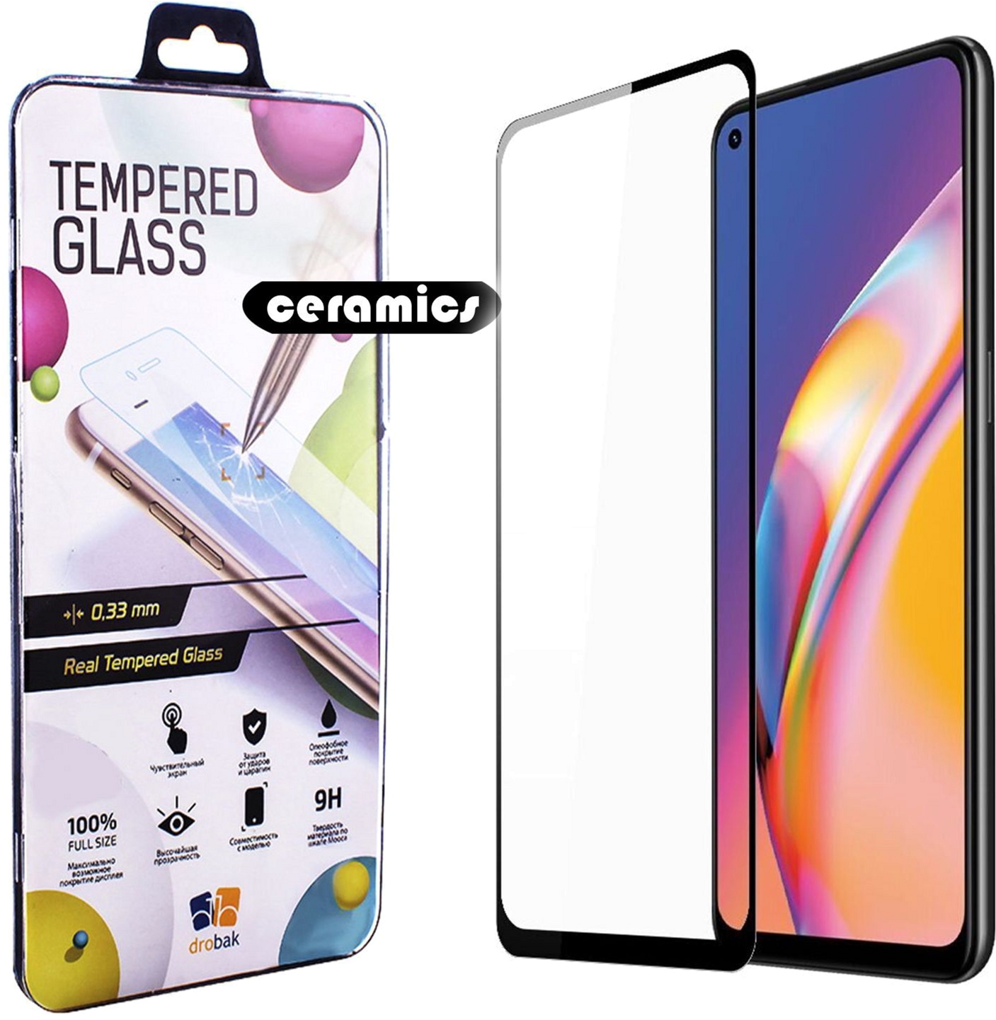 

Защитное стекло-пленка Drobak Ceramics для OPPO Reno5 Lite