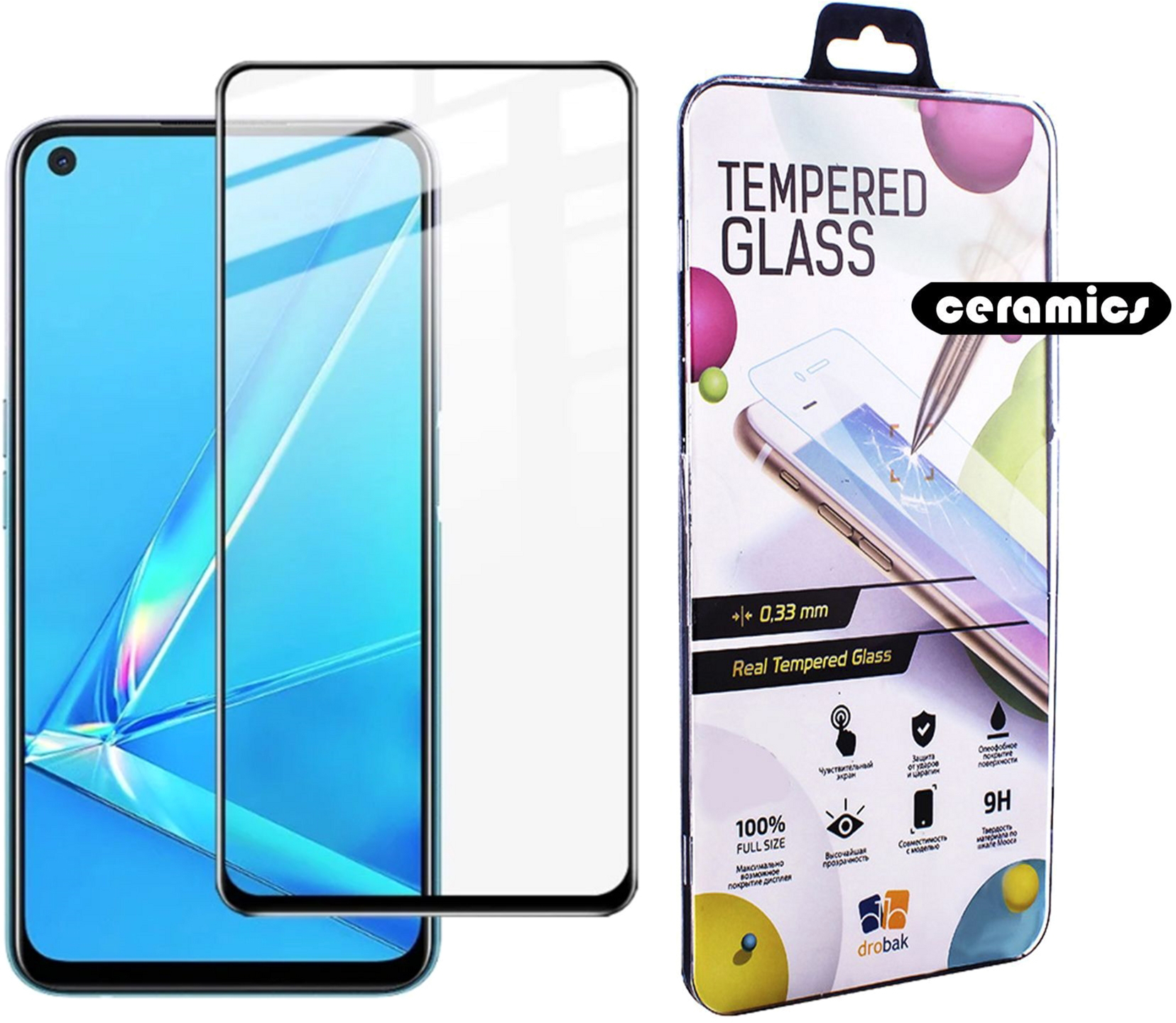 

Защитное стекло-пленка Drobak Ceramics для OPPO A54