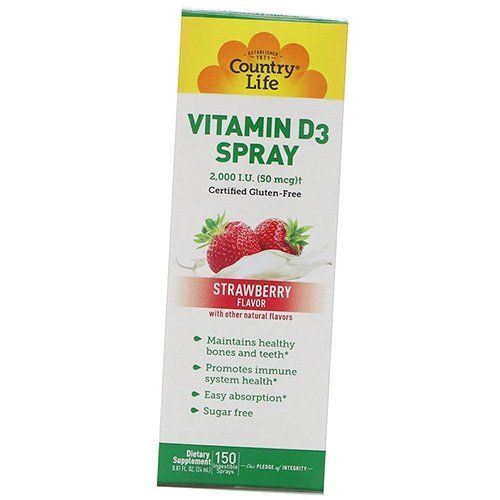 

Витамин Д3 спрей, Vitamin D3 Spray, Country Life 24мл Клубника (36124102)