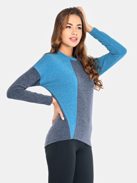 

Джемпер женский с длинным рукавом и спущенной линией плеча Conte Elegant LD 673, L (158,164-96), морская волна-графит,