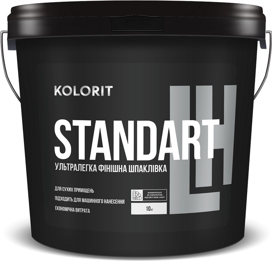 

Ультралегкая финишная шпаклевка Kolorit Standart LH 5 кг Белая (4823046206856)