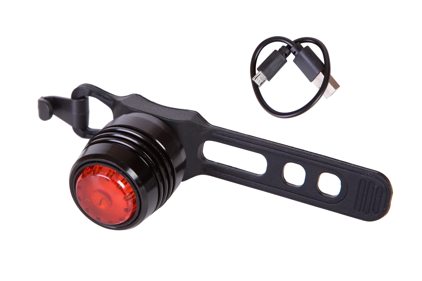 

Велосипедная мигалка BC-TL5398 красный свет USB алюминиевый (черный корпус) VELO L-023