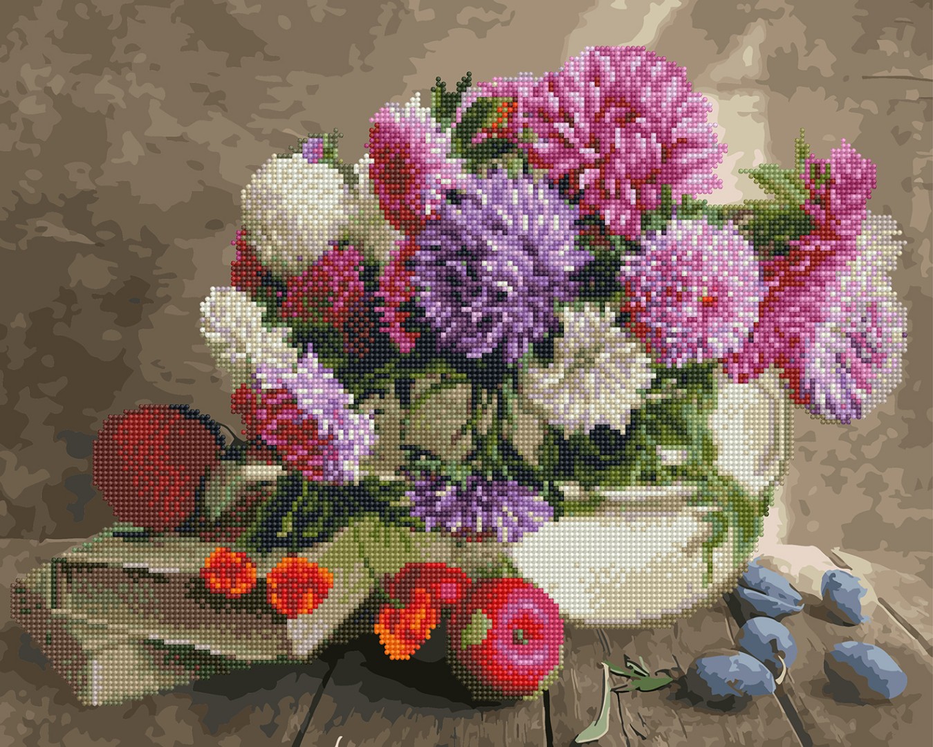 

Алмазные картины-раскраски "Разноцветные астры" Brushme 40х50 см 000149651