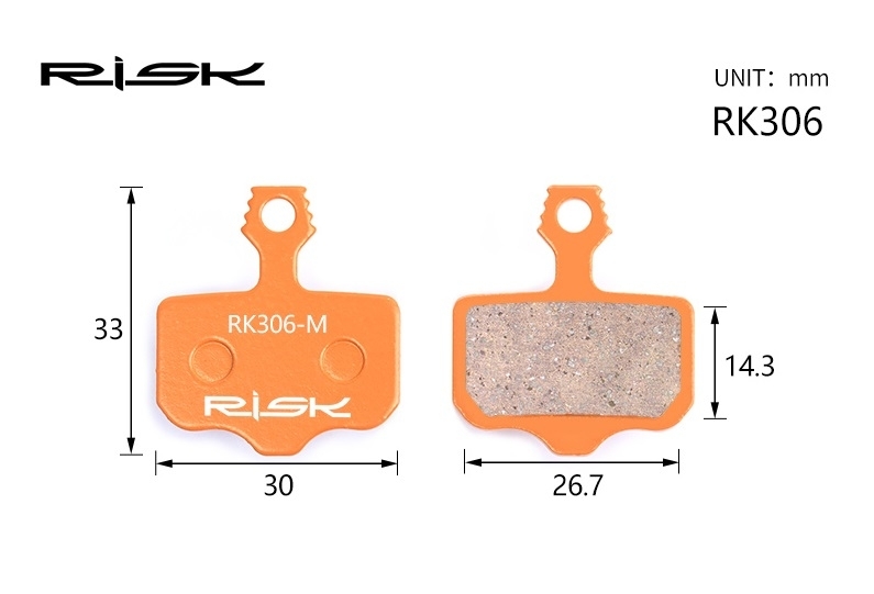 

Велосипедные тормозные колодки полуметалл disc RISK RK306-S AVID ELIXI/R/CR Mag /E1/E3/E5/E7/E9/XO/XX BRS-031