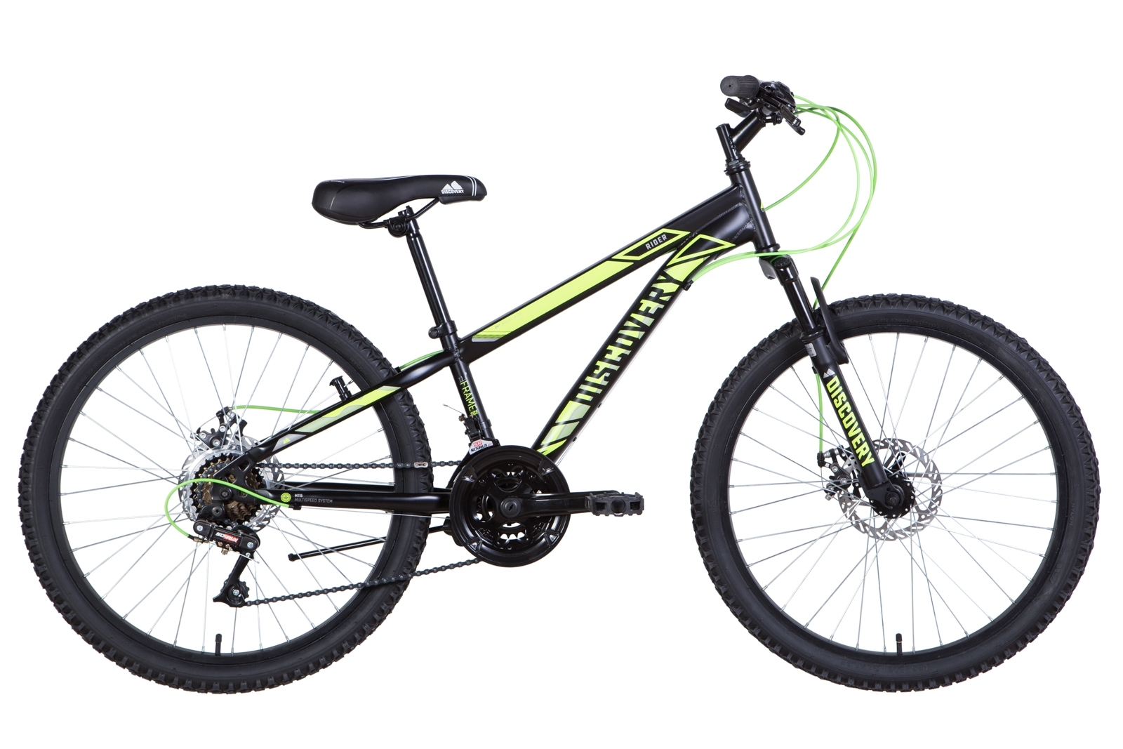 

Велосипед 24" Discovery RIDER DD 2021 (черно-салатный (м)) Discovery OPS-DIS-24-262