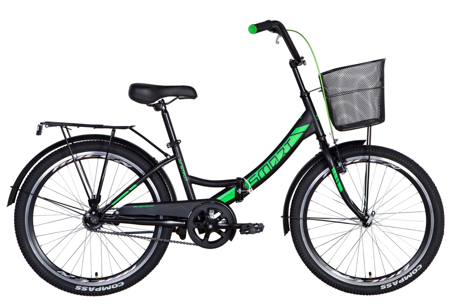 

Велосипед 24" Formula SMART с корзиной 2021 (черно-зеленый (м)) Formula OPS-FR-24-244