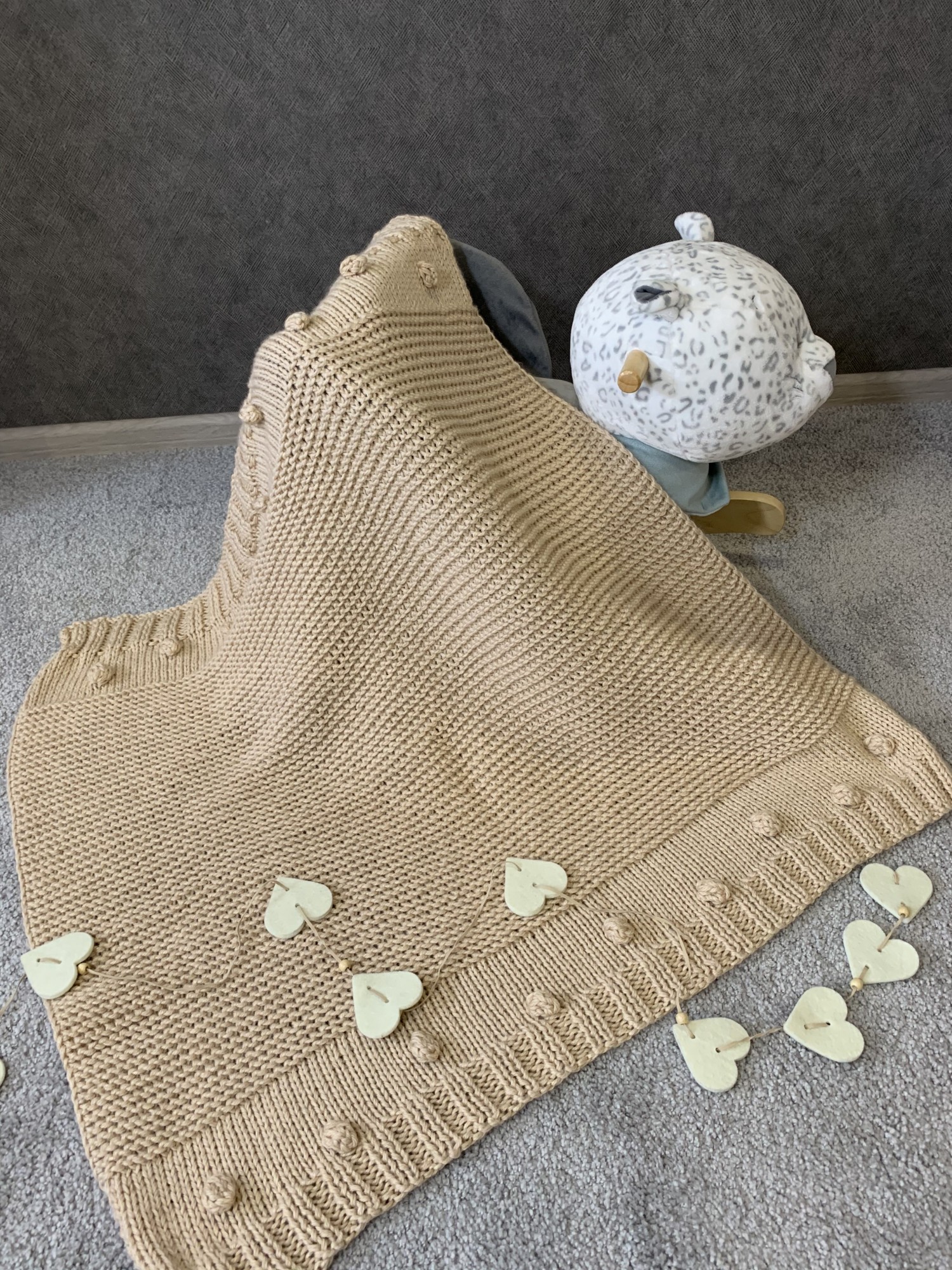 

Плед Knittpenka бежевий дитячій 90 х 95 cм