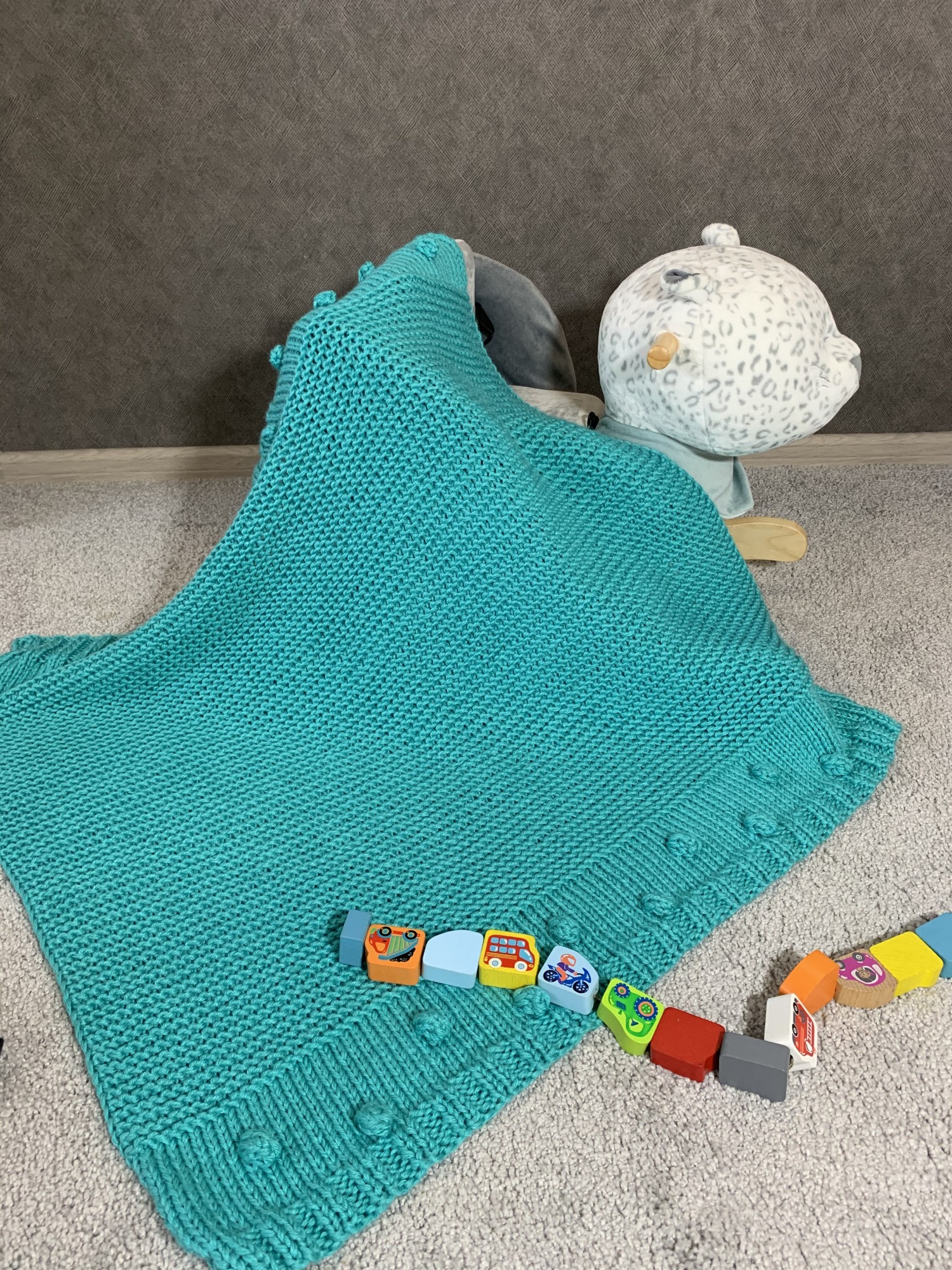 

Плед Knittpenka бірюзовій дитячій 90 х 95 cм