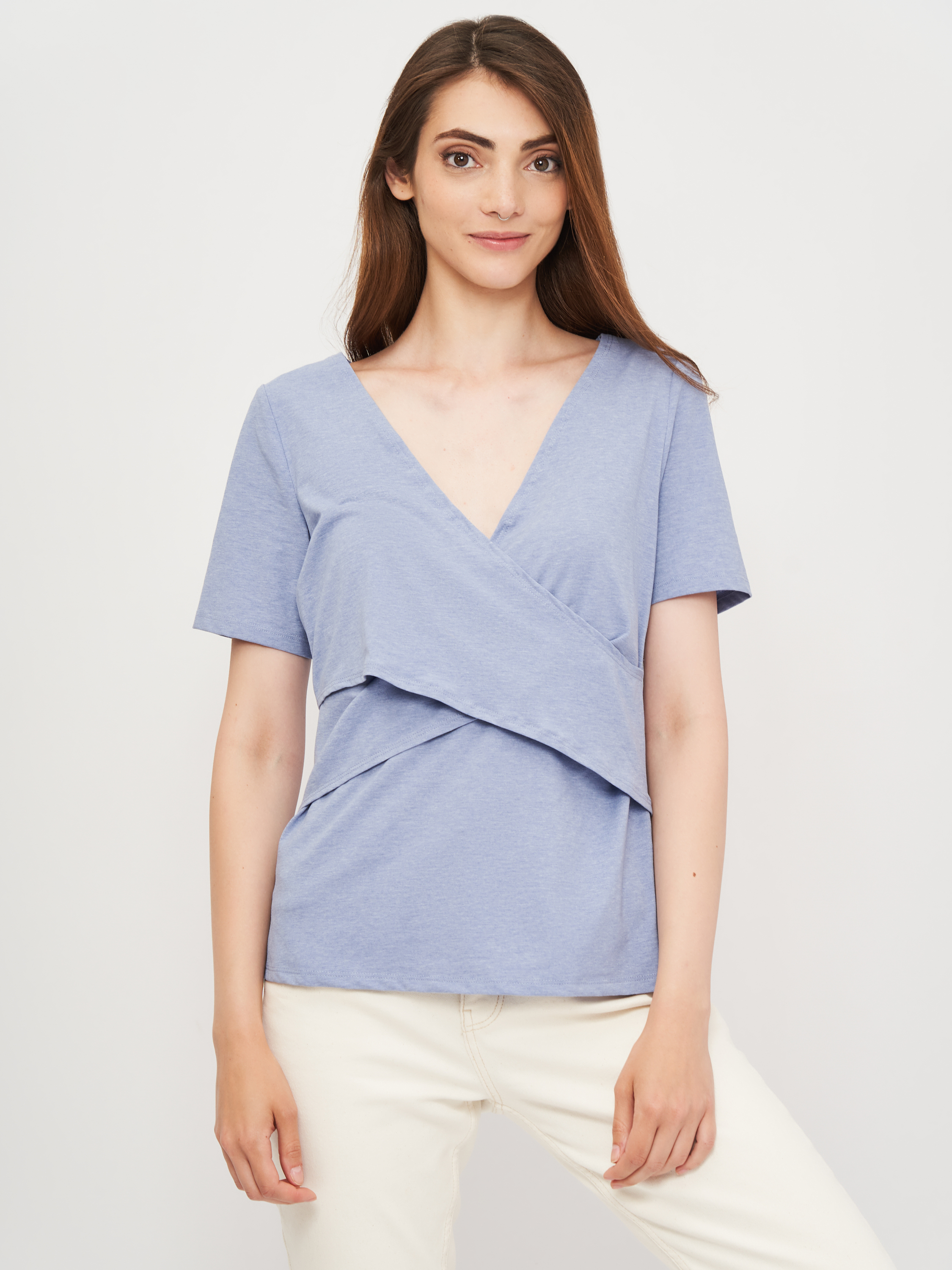 

Футболка для кормящих мам H&M 905-345672 M Синяя меланж