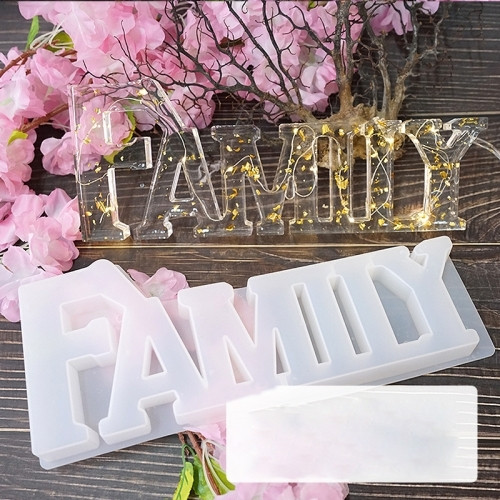 

Форма для эпоксидной смолы Finding Молд надпись FAMILY Белый Силиконовый 30 см x 12 см x 2.3 cм