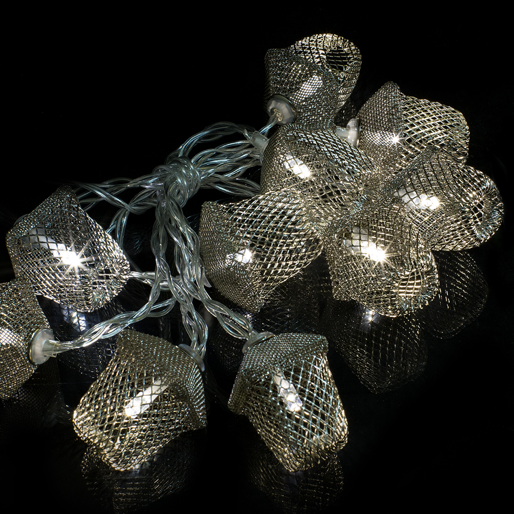 

Светодиодная гирлянда Kaktus 1,6м 10LED Фонарик металл серебристый (108825)