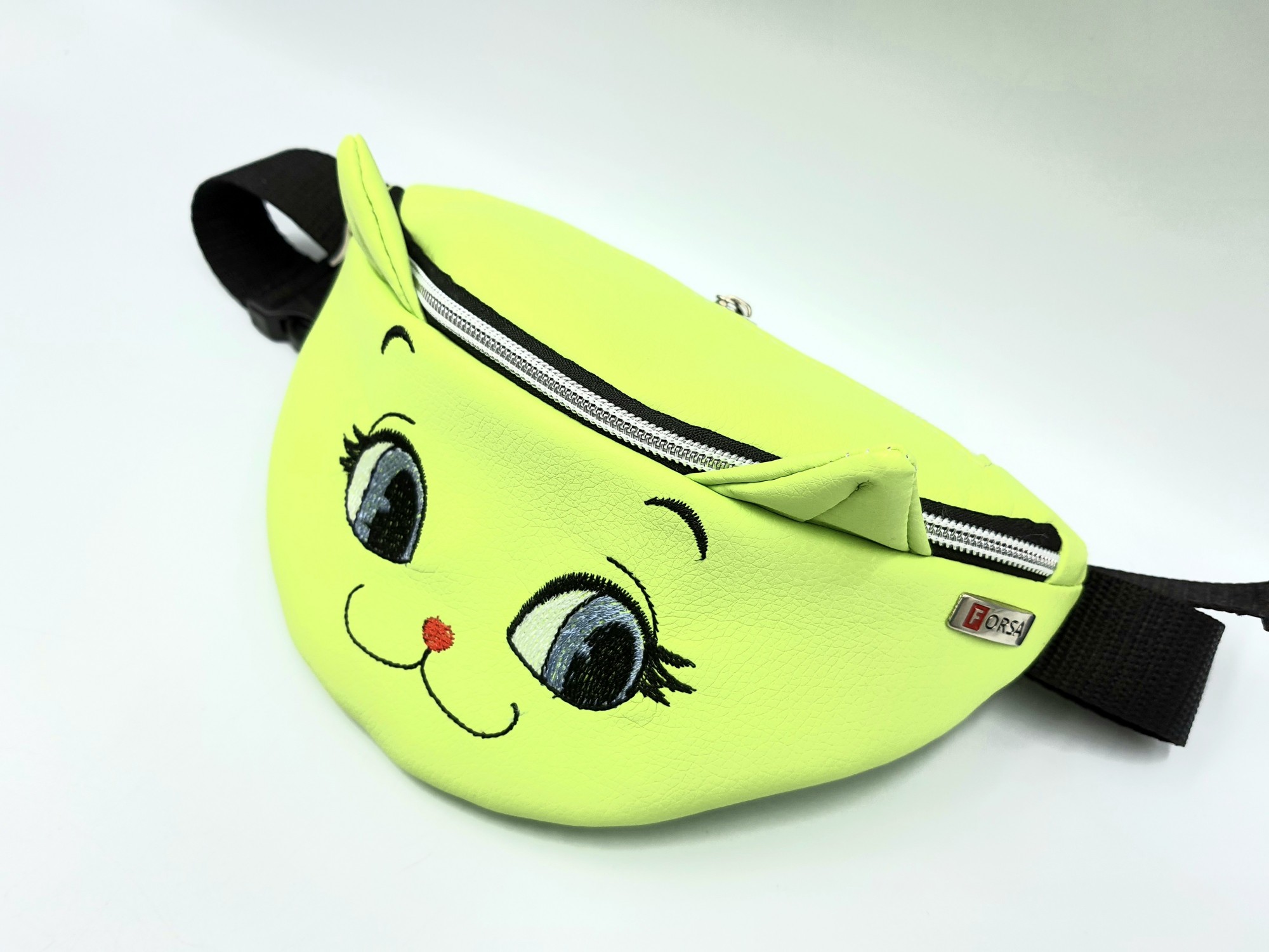 

Бананка Детская для девочки сумка на пояс Forsa салатовая кошечка