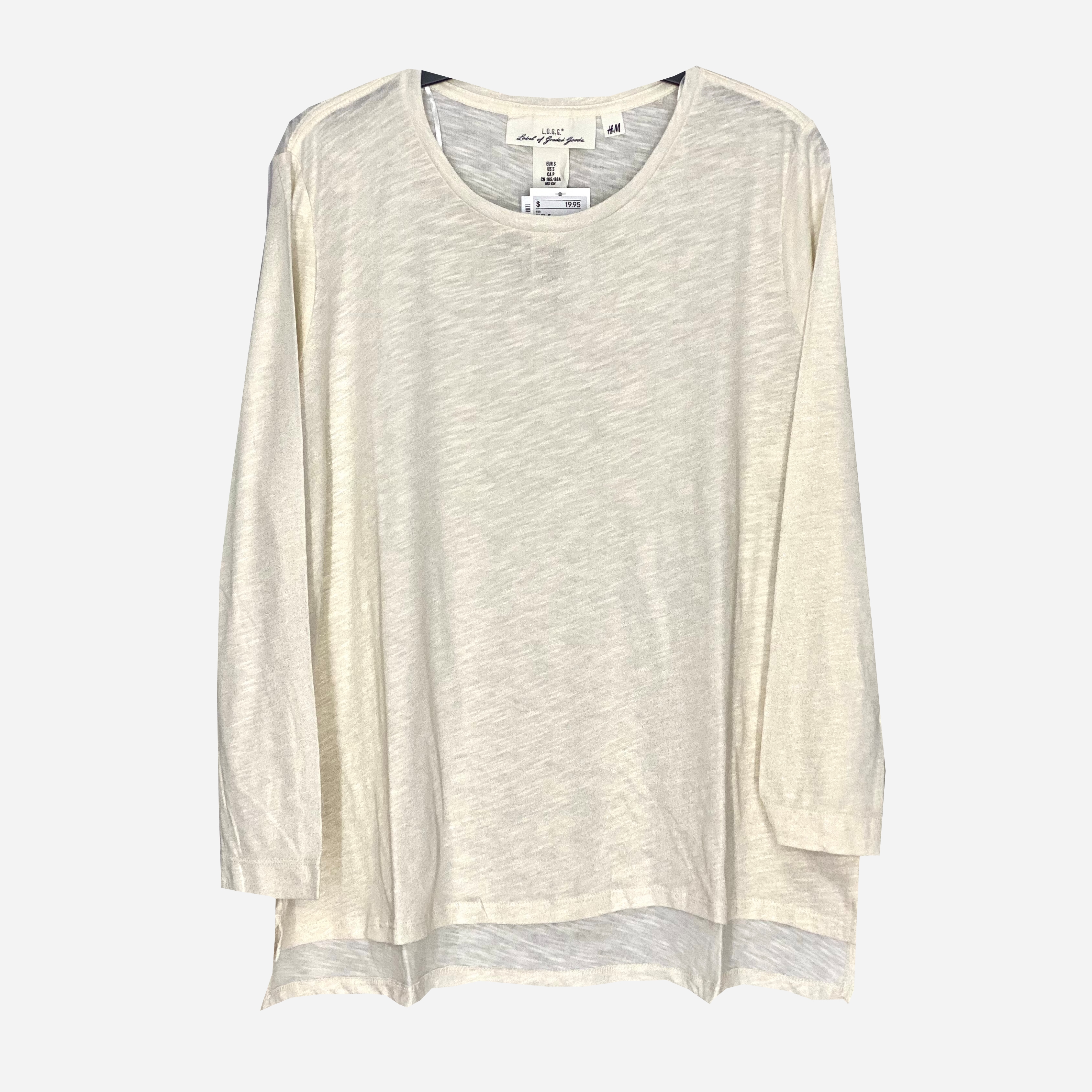 

Лонгслив H&M 060353397  Молочный, Лонгслив H&M 060353397 S Молочный