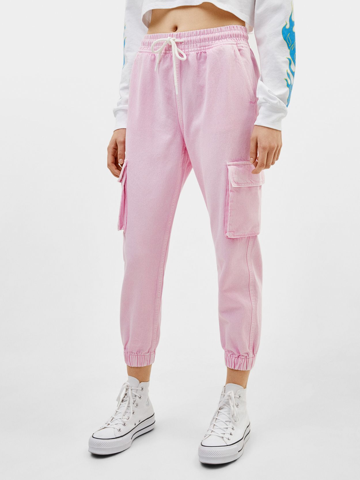 

Джинсы Bershka 00019388636 S Розовые