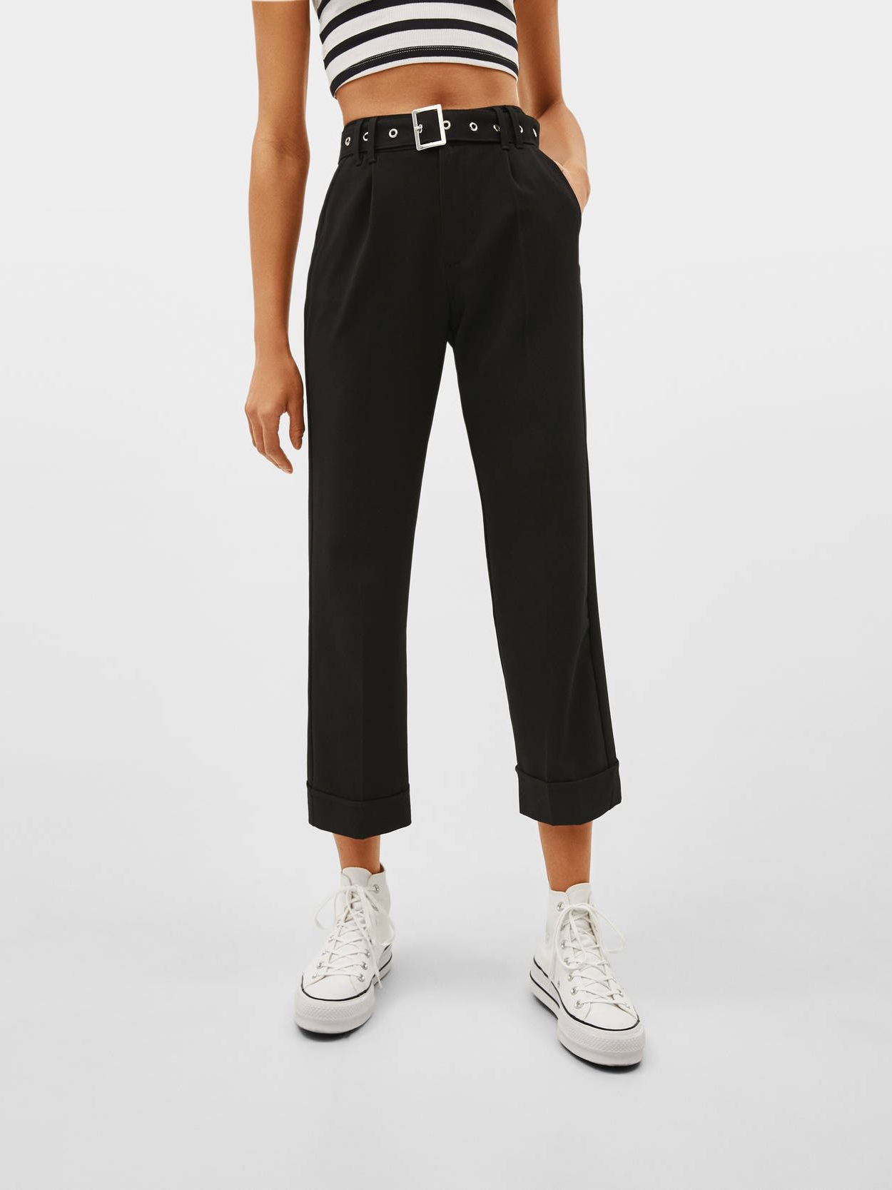 

Брюки Bershka 00094168800 S Черные