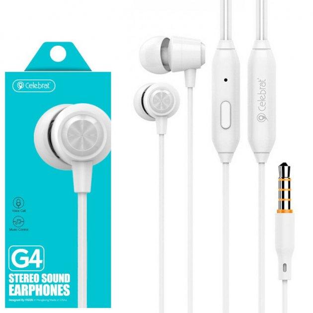 

Наушники CELEBRAT G4 проводные White (au221)