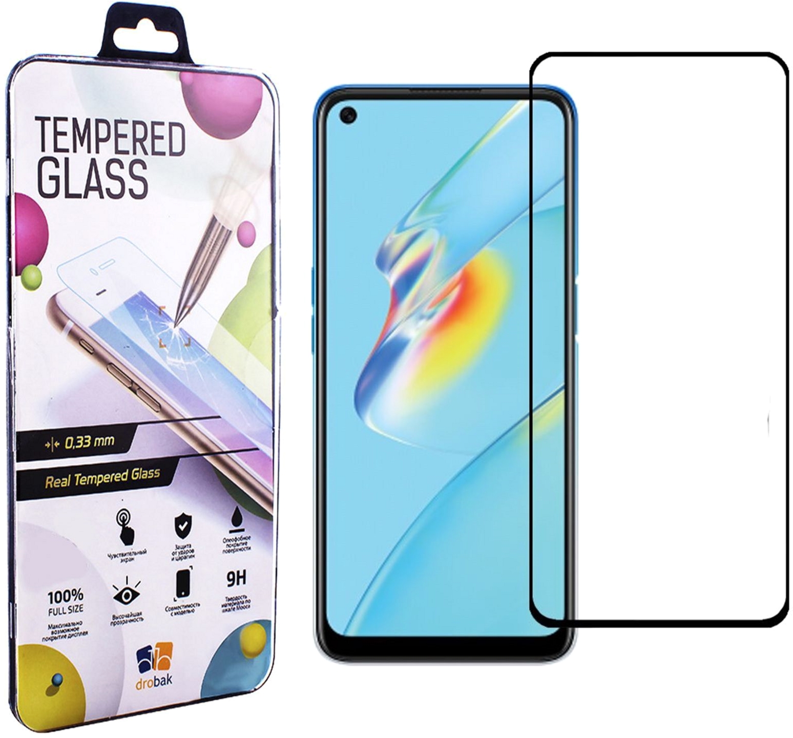 

Защитное стекло Drobak для OPPO A54 Black