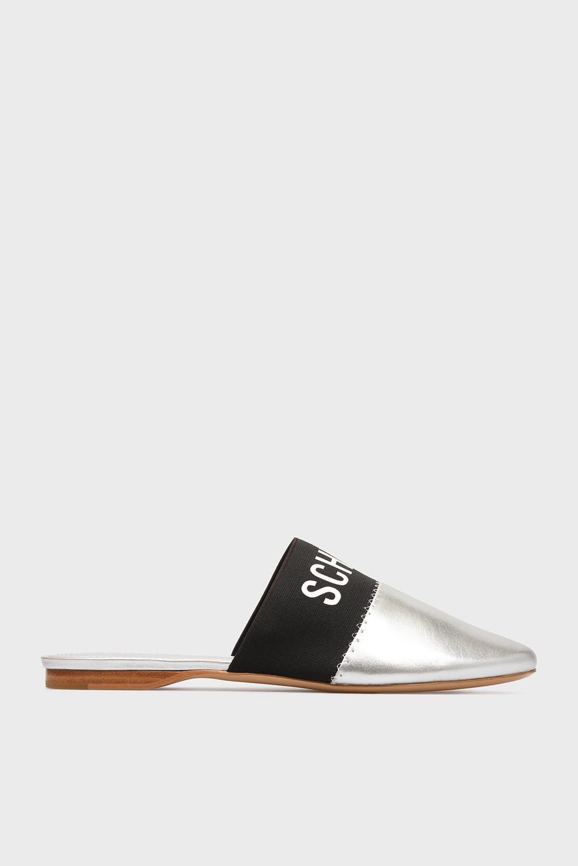 

Женские серебристые кожаные мюли Schutz 38 S2059600360001U
