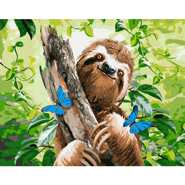 

Картина по номерам / анти-стресс раскраска Brushme Счастливый ленивец (GX33485)