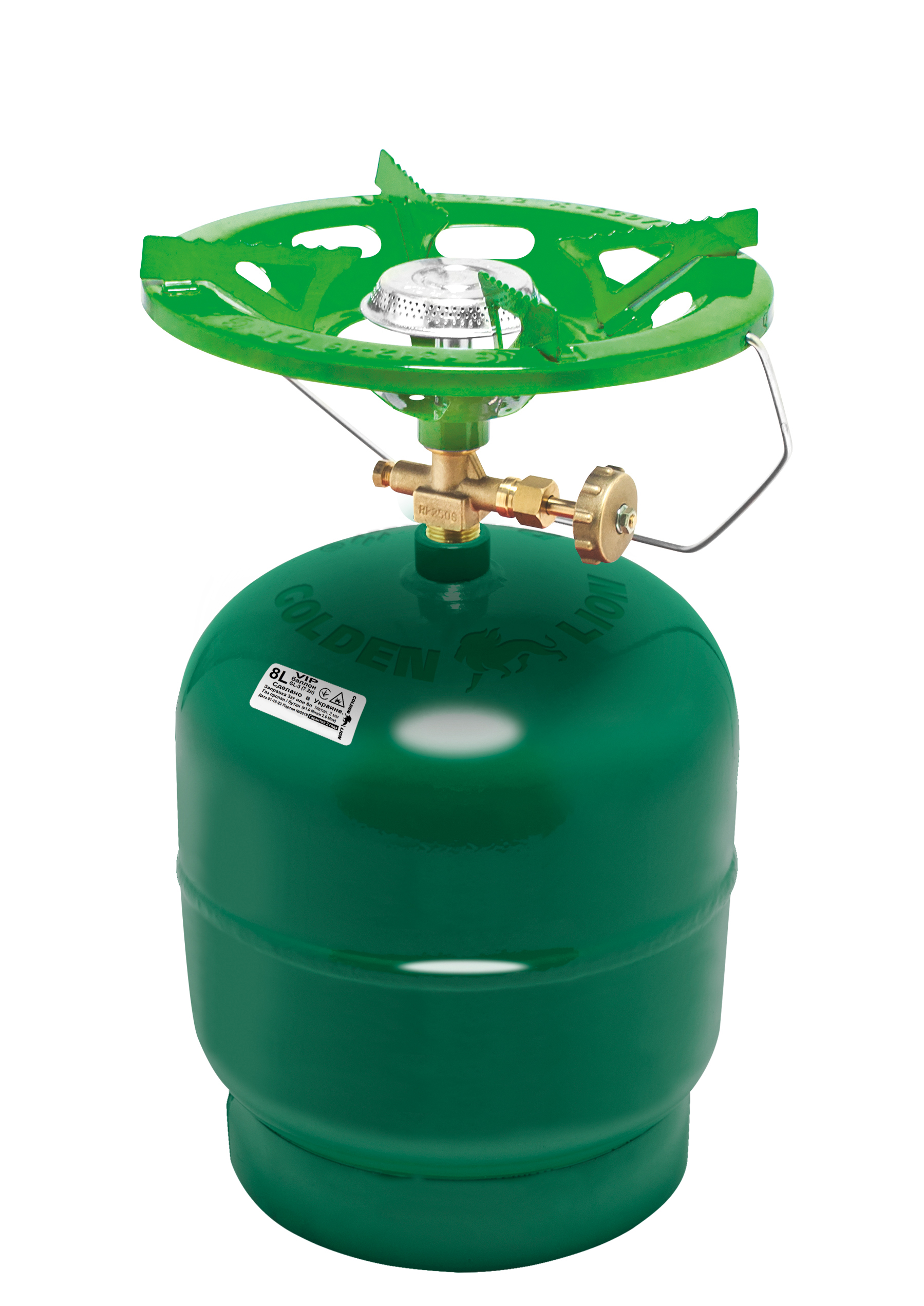 

Газовый комплект горелка газовая туристическая с баллоном Rudyy Golden Lion 8л 2.35 Кв Green (rud_8/s/epk630)
