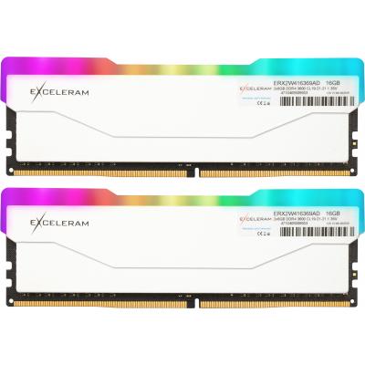 

Модуль памяти для компьютера DDR4 16GB (2x8GB) 3600 MHz RGB X2 Series White eXceleram (ERX2W416369AD)