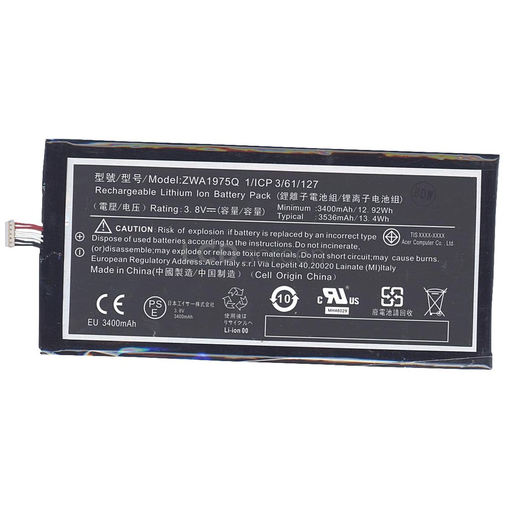 

Аккумулятор к телефону Acer ZAW1975Q 33400mAh