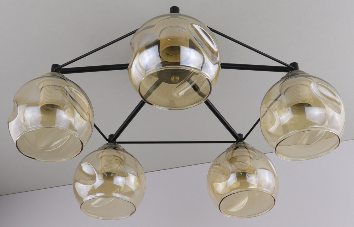 

Люстра потолочная на 5 лампочек (23х51х51 см.) Черный, бронза YR-2531/5