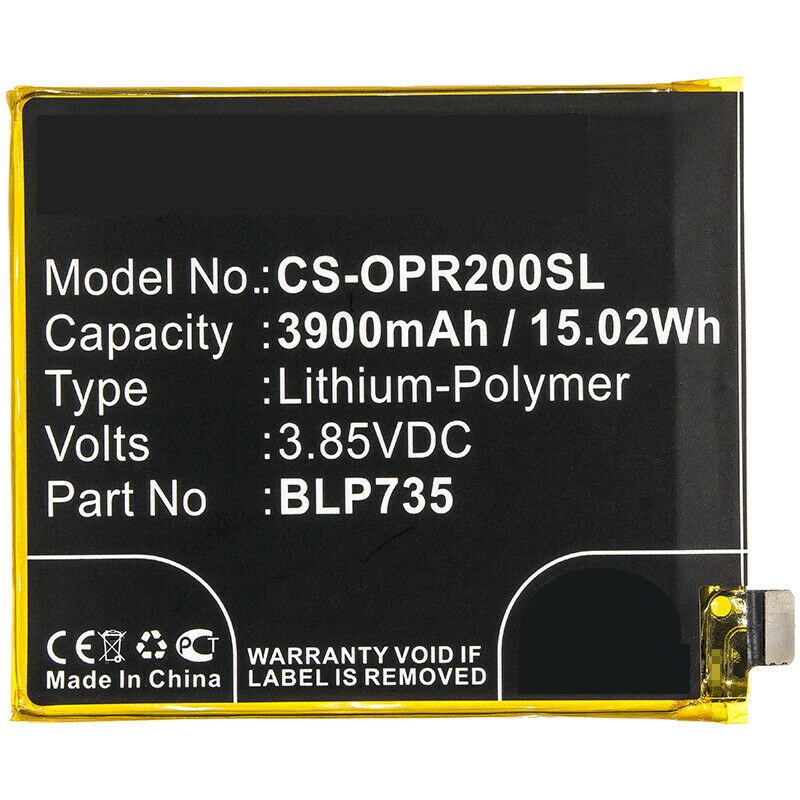 

Аккумулятор OPPO BLP735 3900mAh 3.85V Reno2 Reno 2, Reno2 Z, Reno2 F, CPH1989, PCKM80, CPH1907 PowerPlant