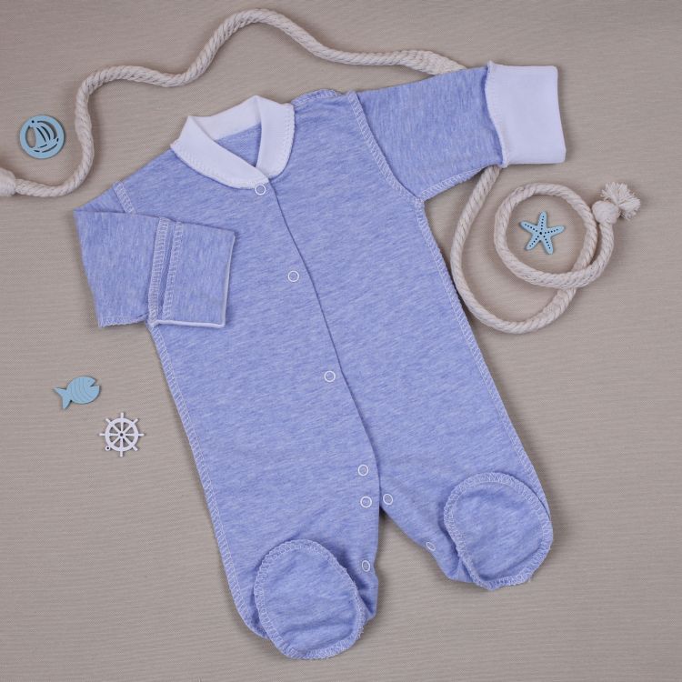 

Чоловічок з.р. BetiS "Меланж"для недоношених Блакитний Футер 2-х нитка 27688134 Зріст 38