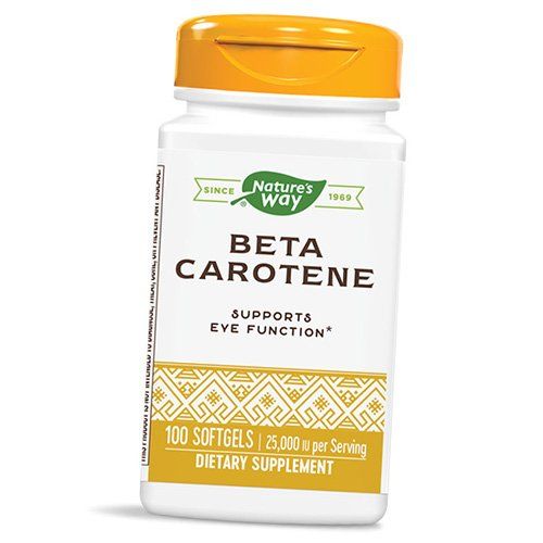 

Бета-Каротин, Beta Carotene 25000, Nature's Way 100гелкапс (72344003)