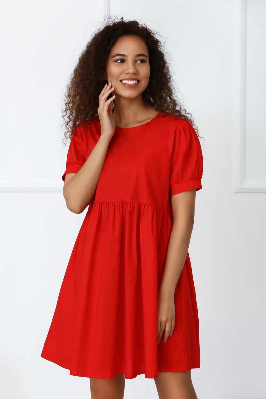 

Летнее свободное платье Fashion Girl "Zlata" - красный, Летнее свободное платье Fashion Girl "Zlata" 46-48 красный