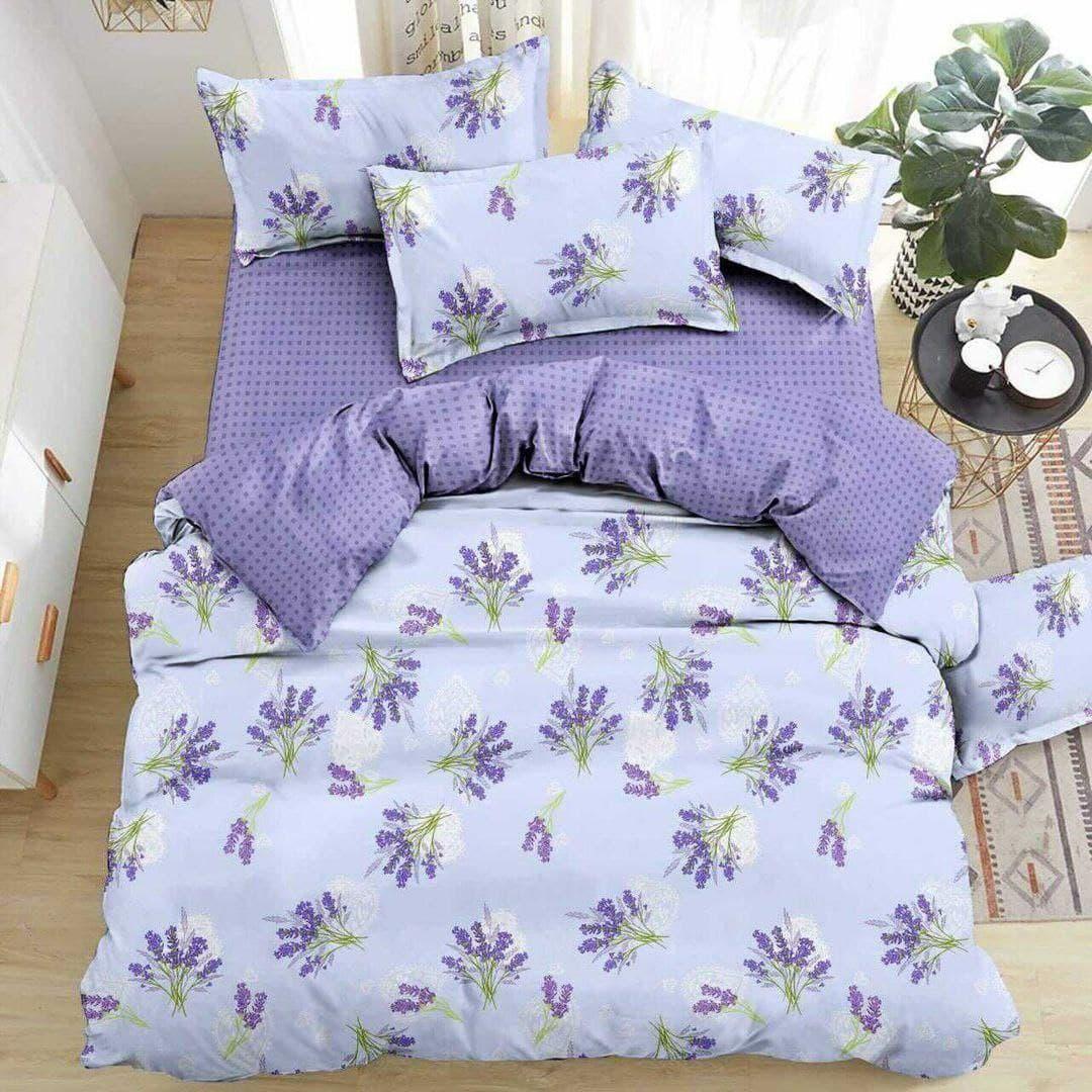 

Комплект постельного белья Qili Home Textile Сатин №S1010 Двуспальный 180х210 сиреневый с голубым