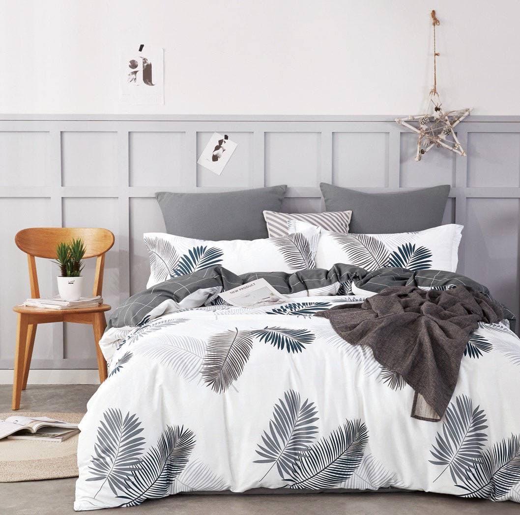 

Комплект постельного белья Qili Home Textile Сатин №Rsp1605R Евро 200х220, бело-серый перо