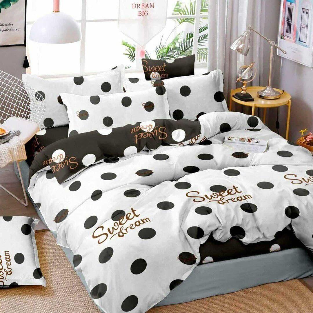 

Комплект постельного белья Qili Home Textile Сатин №S1005 Евро 200х220 белый с коричневым