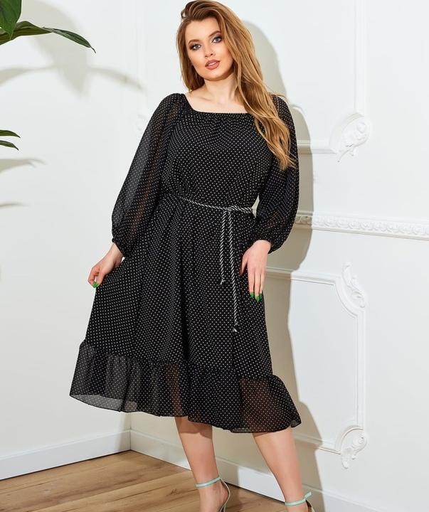

Платье G&M k-80036 - Размер цвет черный в горох, Платье G&M k-80036 48-54 Размер цвет черный в горох