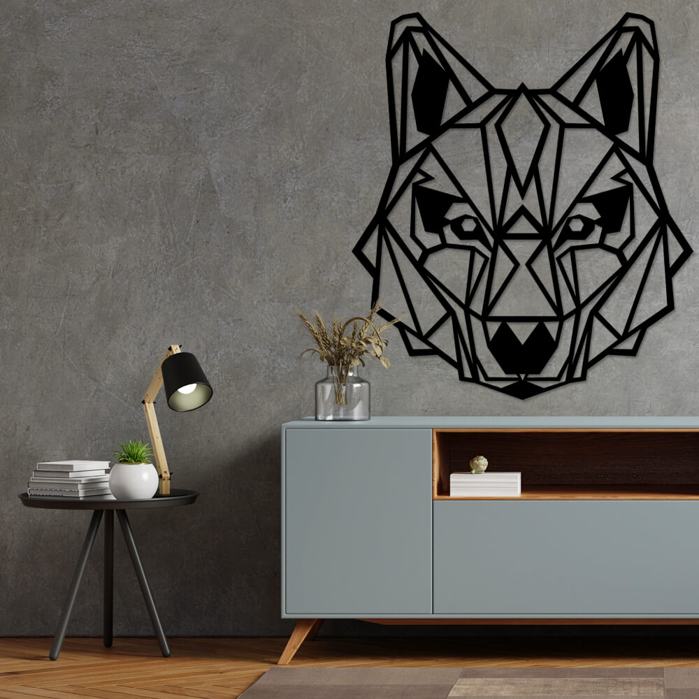 

Панно из дерева Born for Art Полигональный волк 70х62 см Черное