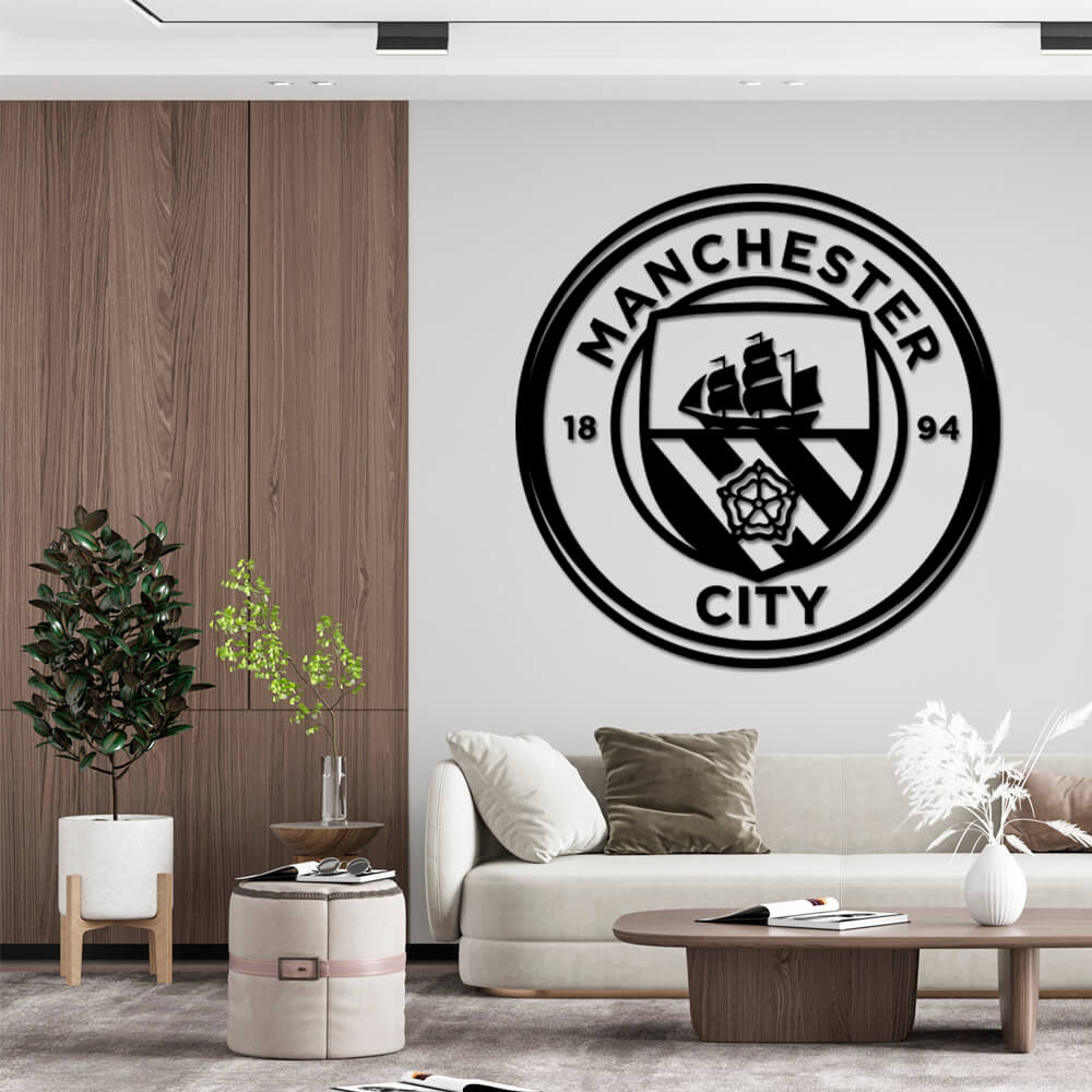 

Панно из дерева Born for Art ФК Manchester City 115х100 см Черное