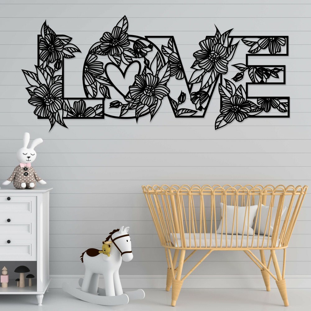 

Панно из дерева Born for Art Love в цветах 115х49 см Черное