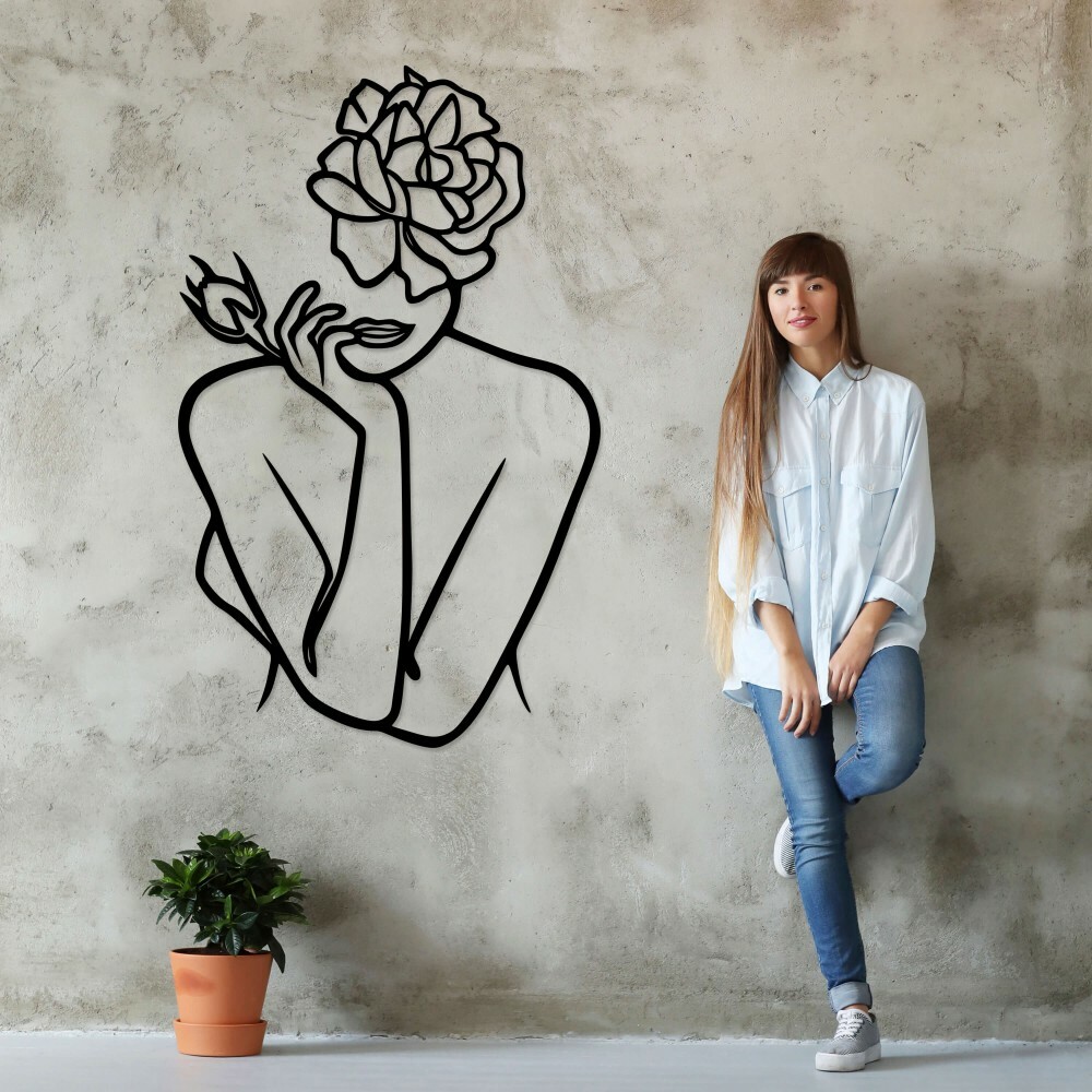 

Панно из дерева Born for Art Девушка с цветком 70х46 см Черное