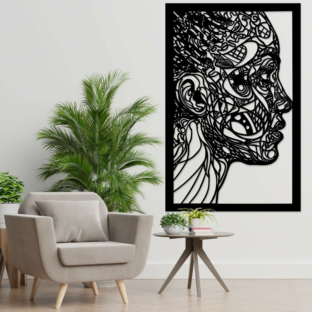 

Панно из дерева Born for Art Женское лицо 90х60 см Черное