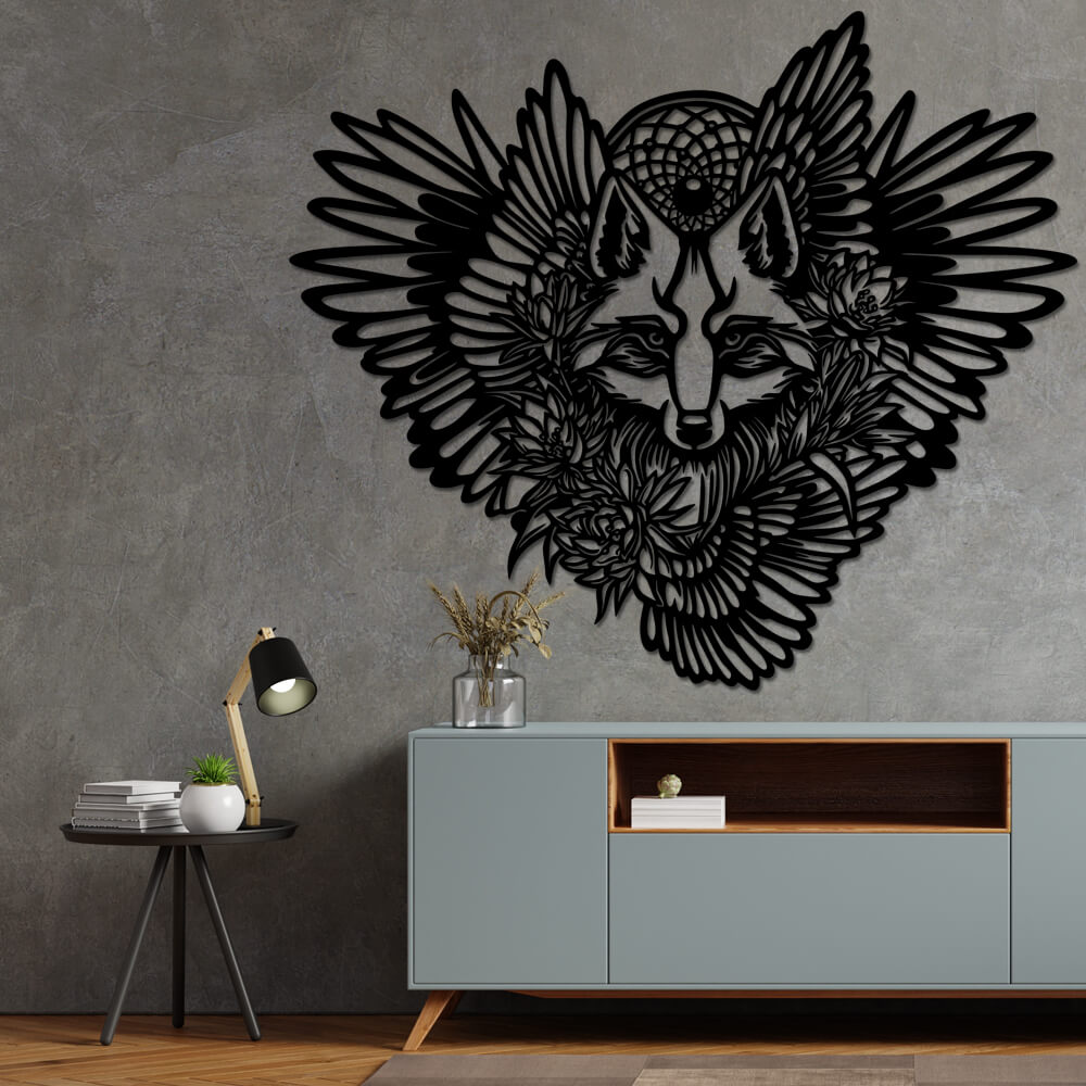 

Панно из дерева Born for Art Таинственный лис 90х68 см Черное