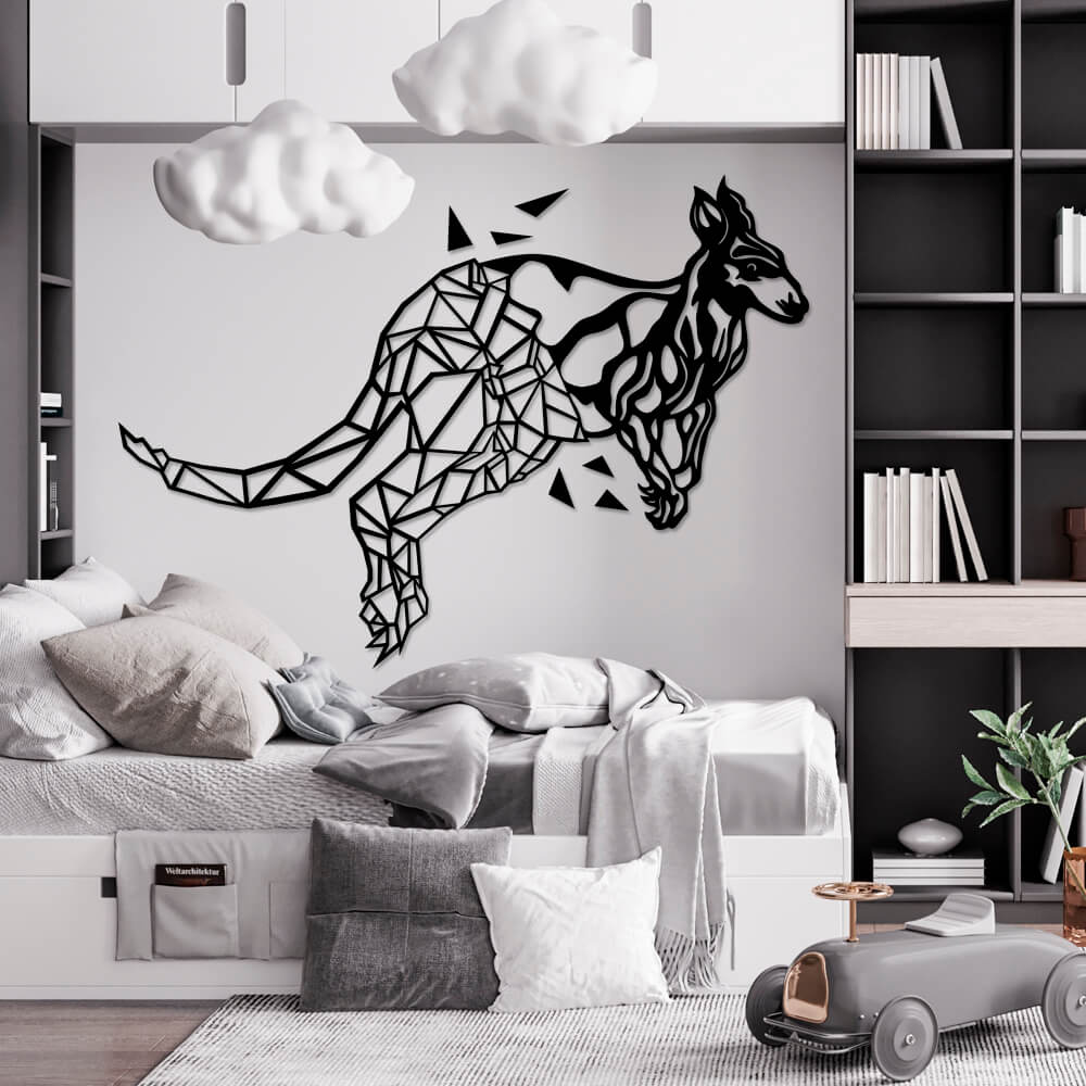 

Панно из дерева Born for Art Кенгуру 70х50 см Черное