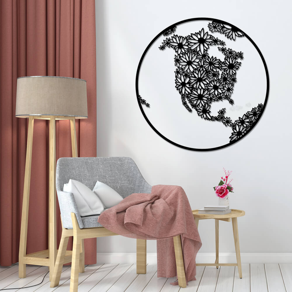 

Панно из дерева Born for Art Планета в цветах 90х90 см Черное