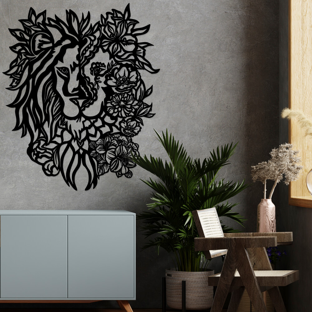 

Панно из дерева Born for Art Лев в цветах 115х96 см Черное