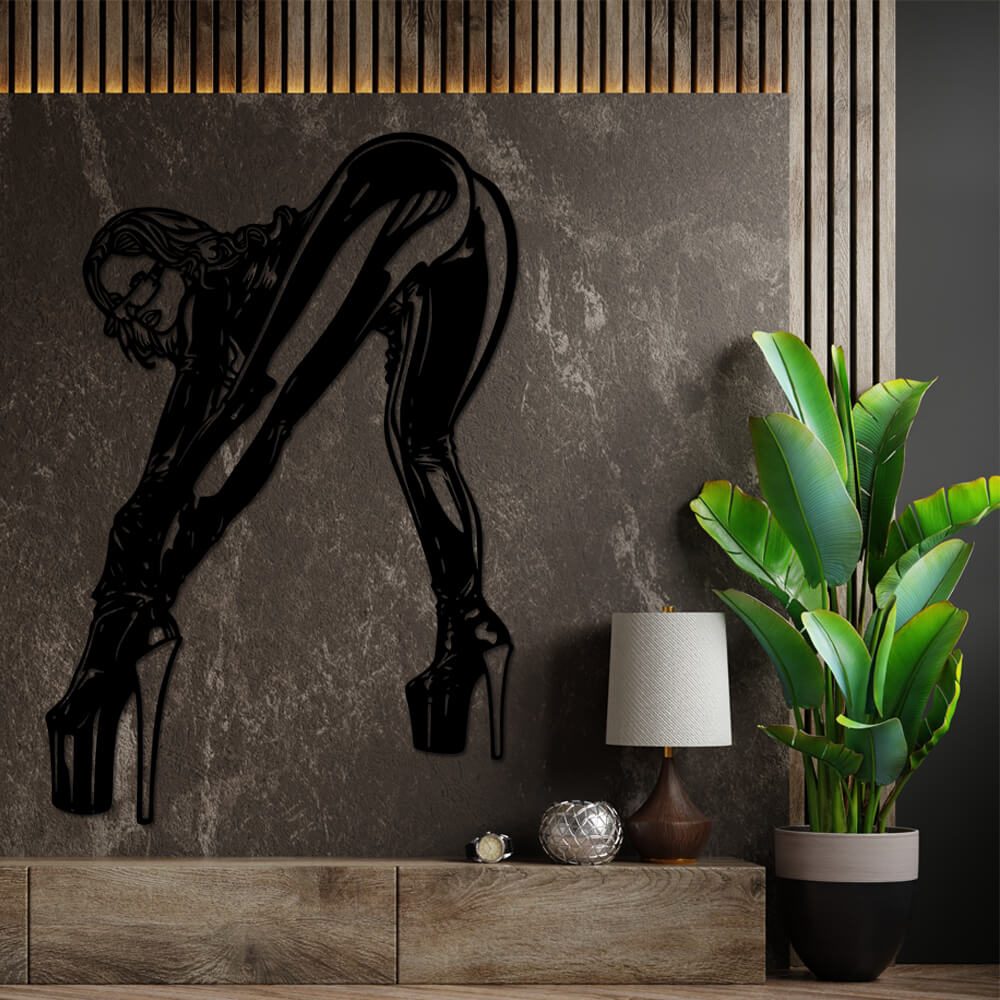 

Панно из дерева Born for Art Женщина - Кошка 70х47 см Черное