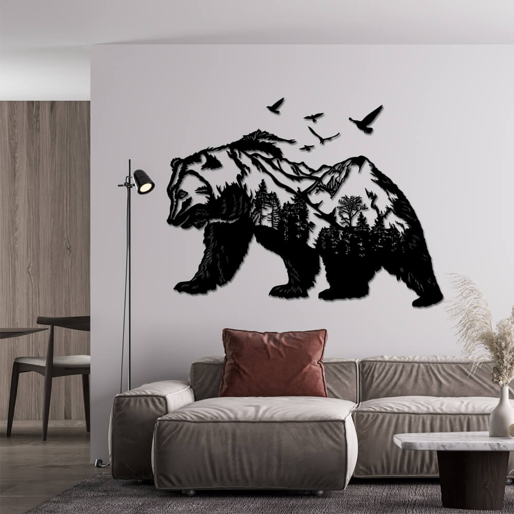 

Панно из дерева Born for Art Природа в медведе 90х68 см Черное